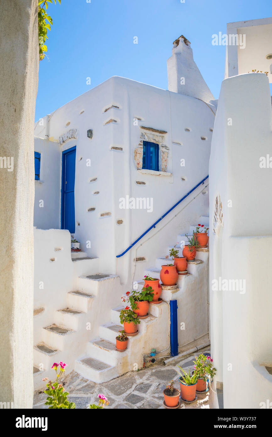 Lefkes Village, Paros, Cyclade Islands, Grecia Foto Stock