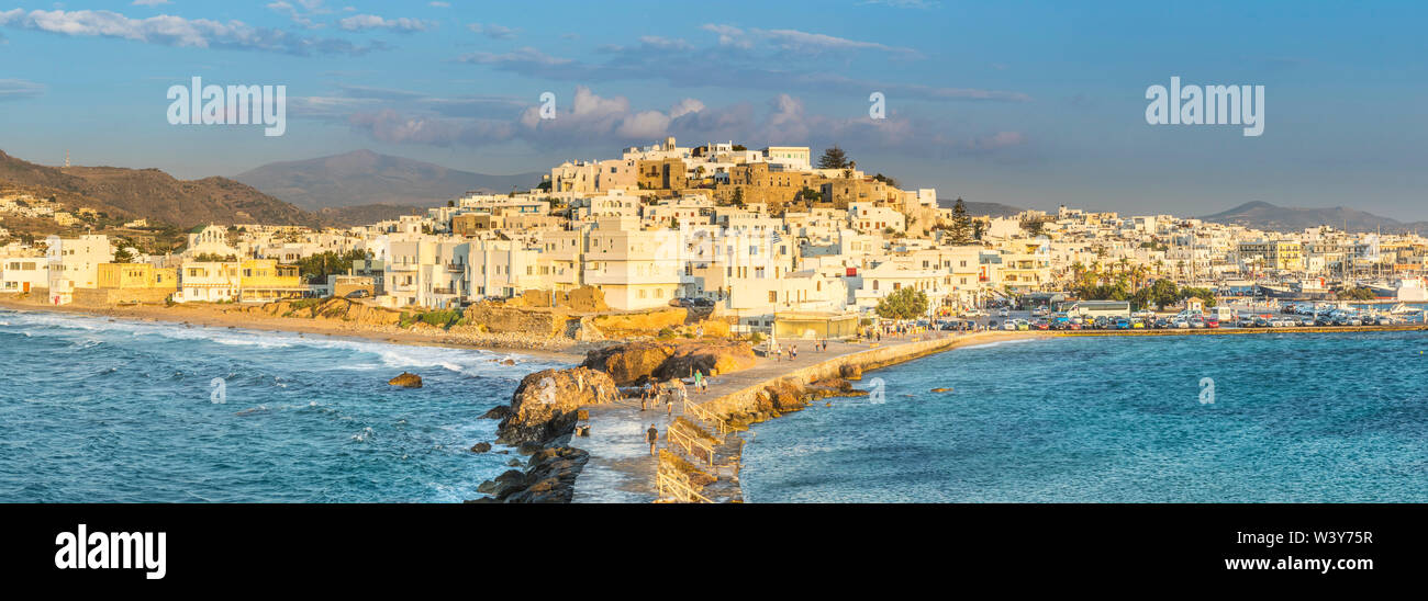 La città di Naxos, Naxos, Cyclade Islands, Grecia Foto Stock