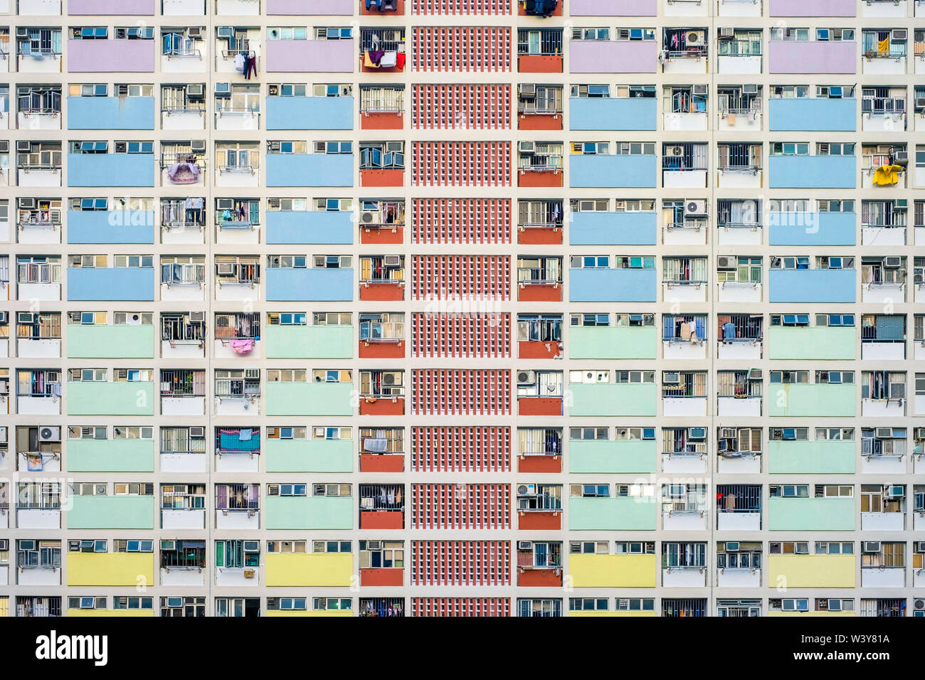 Choi Hung station wagon, uno dei più antichi alloggiamento pubblico estates in Hong Kong, Wong Tai Sin District, Kowloon, Hong Kong, Cina Foto Stock