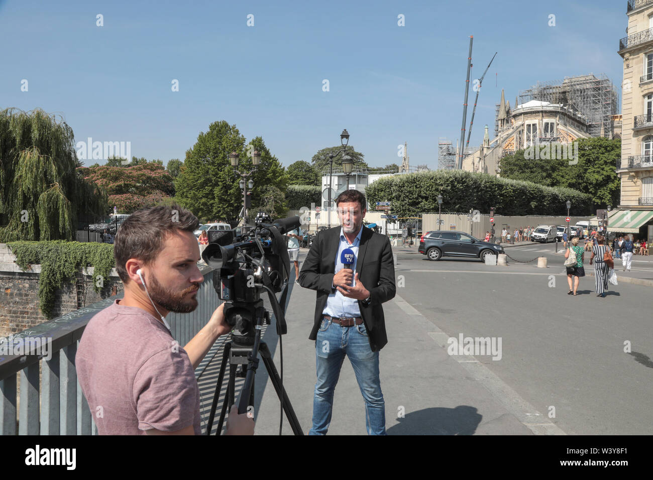 La CATTEDRALE DI NOTRE-DAME ,TRE MESI DOPO IL FUOCO Foto Stock