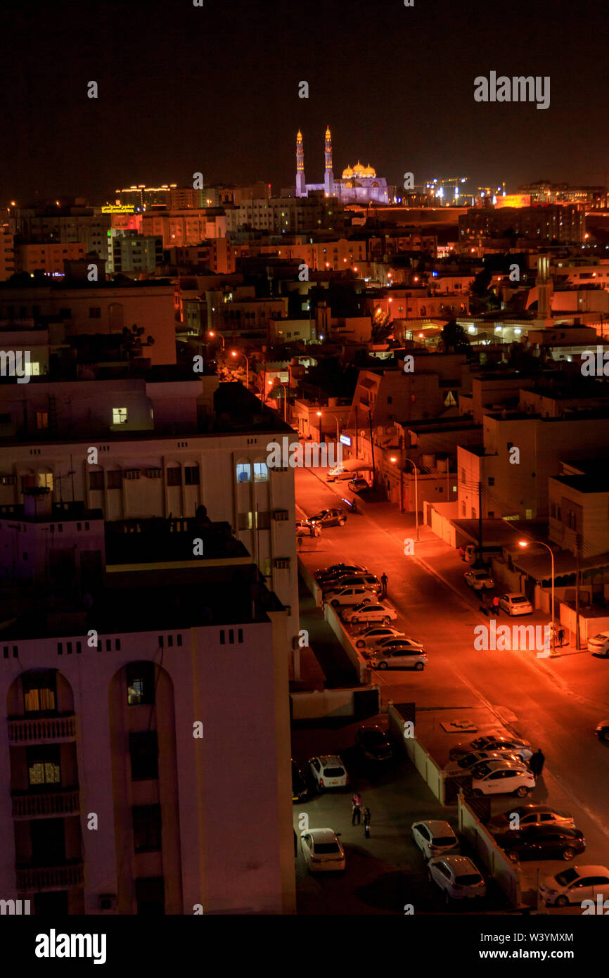 Vista sopra la città di Muscat Oman Foto Stock