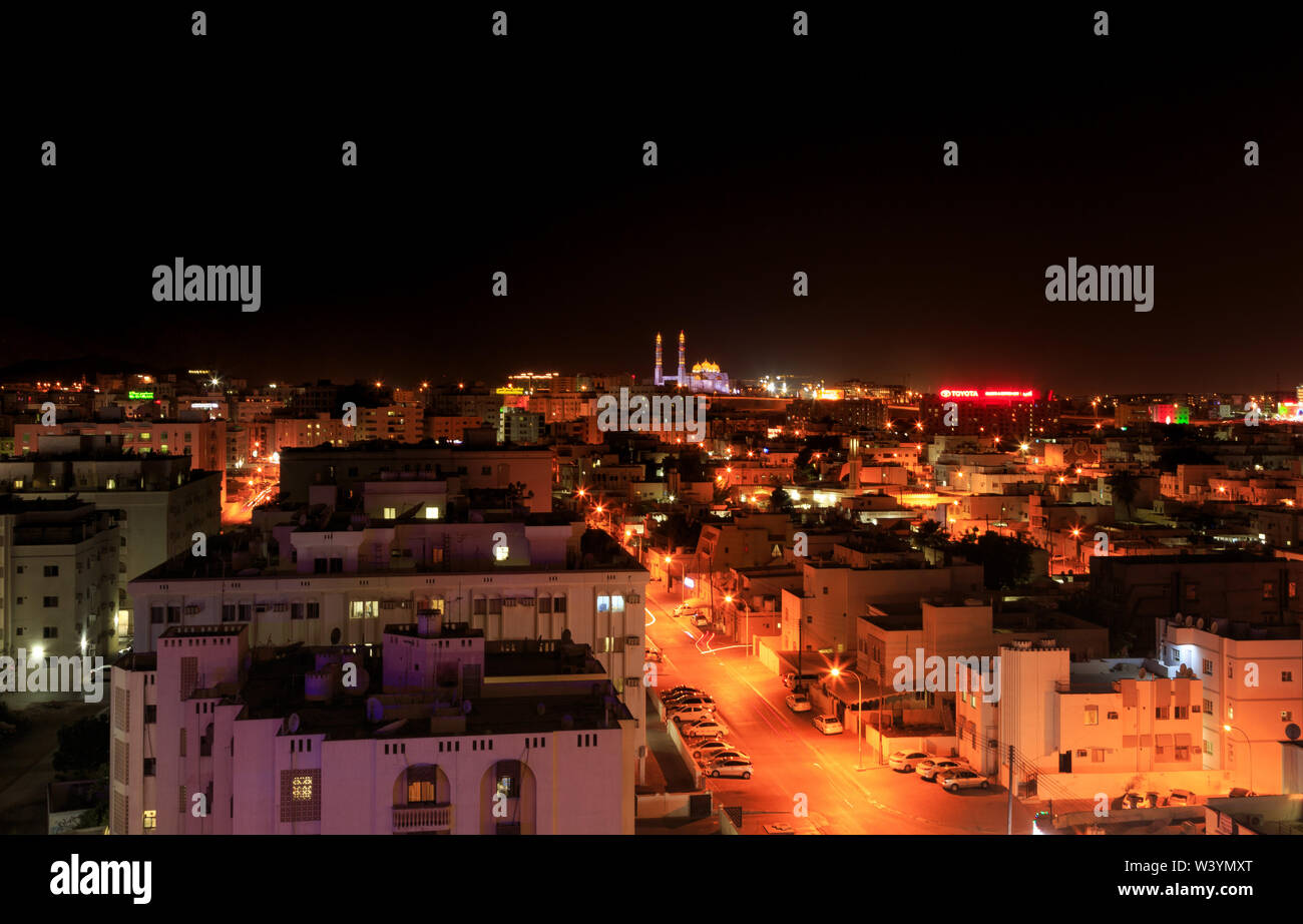 Vista sopra la città di Muscat Oman Foto Stock
