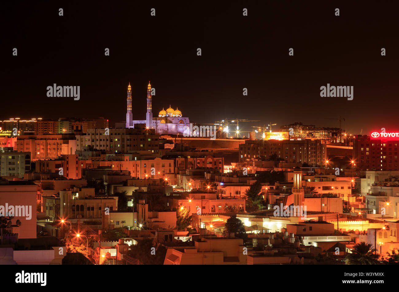 Vista sopra la città di Muscat Oman Foto Stock
