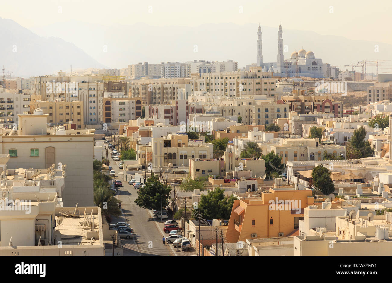 Vista sopra la città di Muscat Oman Foto Stock