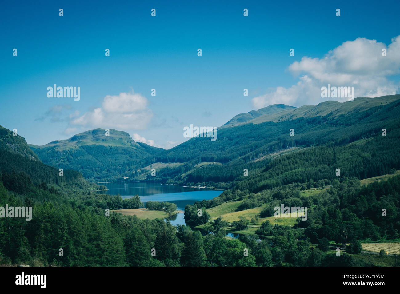 Vista verso il Loch Lubnaig, dal Ben Ledi, Scozia Foto Stock