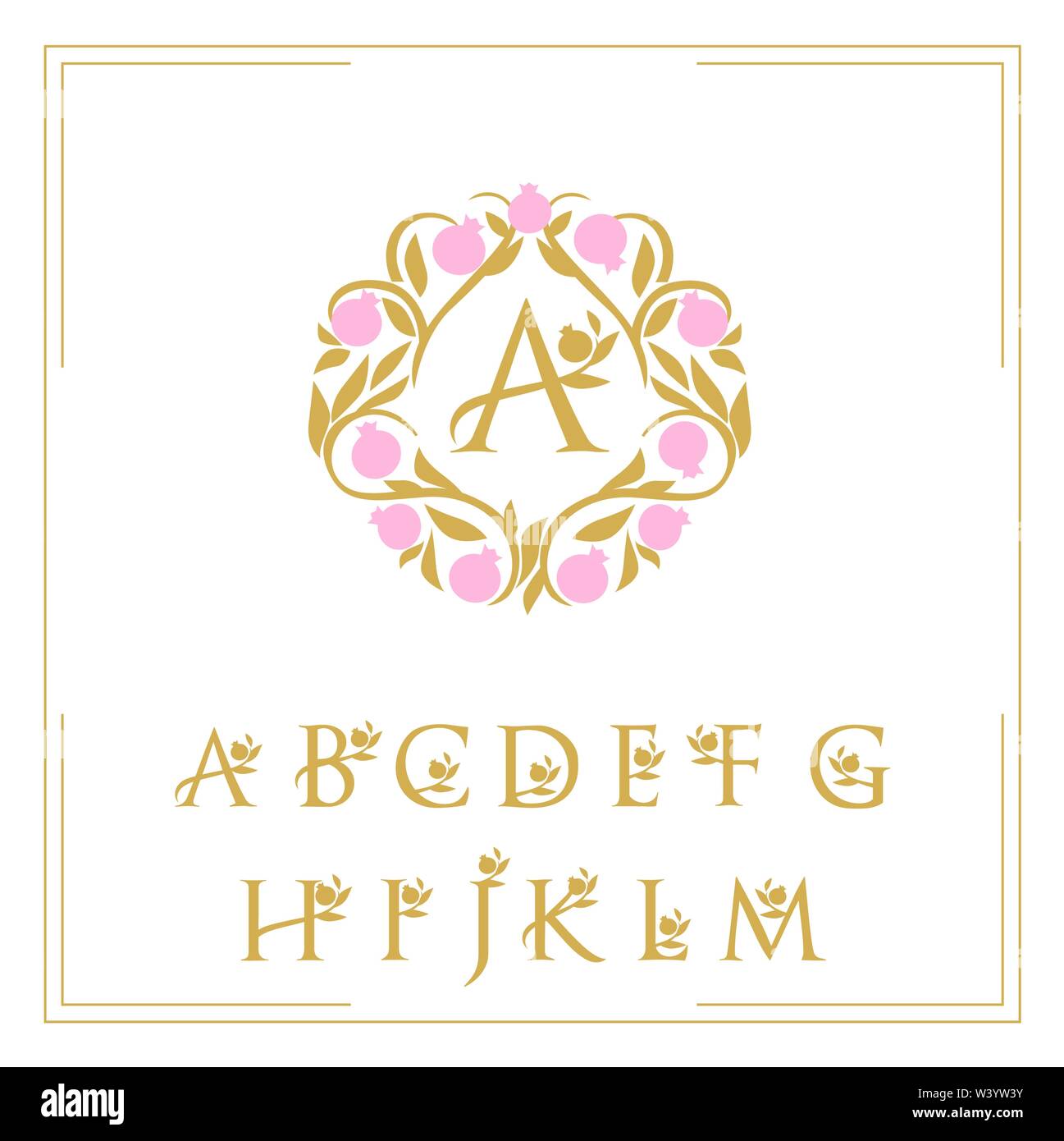 Modello di logo le lettere sono incorniciate con un modello Illustrazione Vettoriale