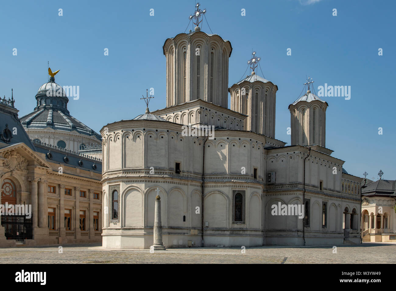 Palazzo Patriarcale e la Cattedrale dei Santi Costantino ed Elena, Bucarest, Romania Foto Stock