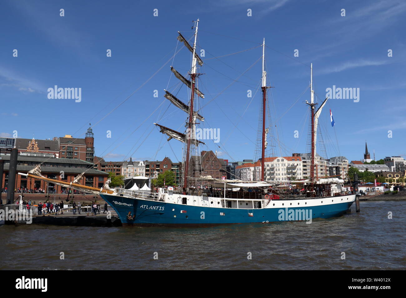 La nave a vela Atlantis è il 11 maggio 2019 nel porto di Amburgo. Foto Stock
