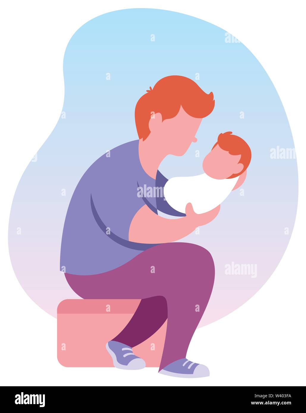 Papà e Baby Illustrazione Vettoriale