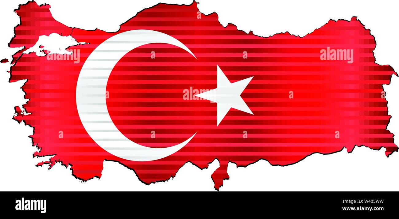 Shiny Grunge mappa della Turchia - Illustrazione, mappa tridimensionale della Turchia Illustrazione Vettoriale