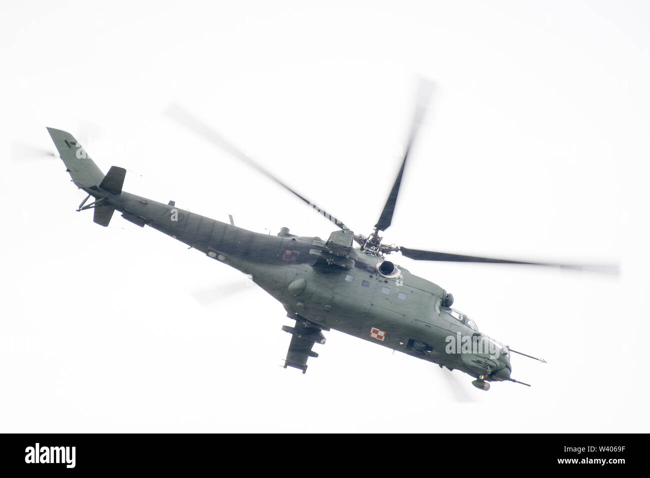 Fatto sovietica forze armate polacche attacco elicottero Mi-24 D Hind a Gdynia, Polonia. 13 luglio 2019 © Wojciech Strozyk / Alamy Stock Photo Foto Stock