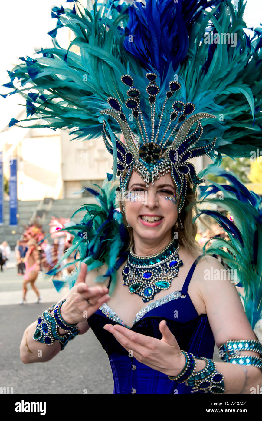 Brazilica Liverpool Samba nella città la cultura brasiliana festival Foto Stock