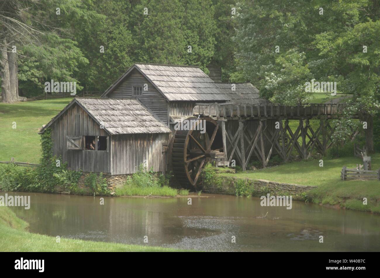 Mabry Mill si trova lungo la Blue Ridge Parkway in prati di Dan, Virginia. Foto Stock