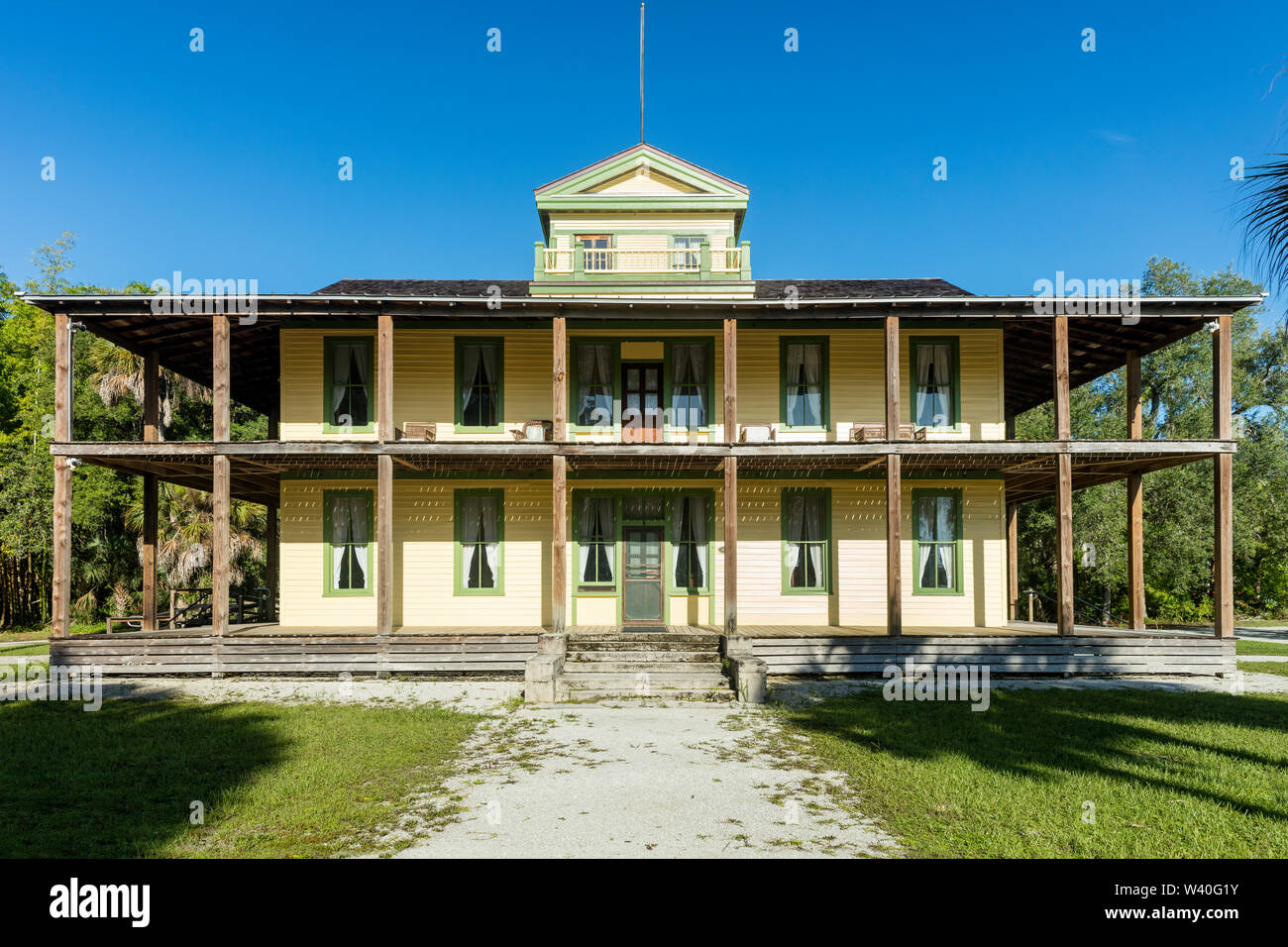 La Corte planetario edificio (b. 1904) per motivi di Koreshan insediamento storico - di un palazzo del XIX secolo comune utopico, Estero, Florida, Stati Uniti d'America Foto Stock