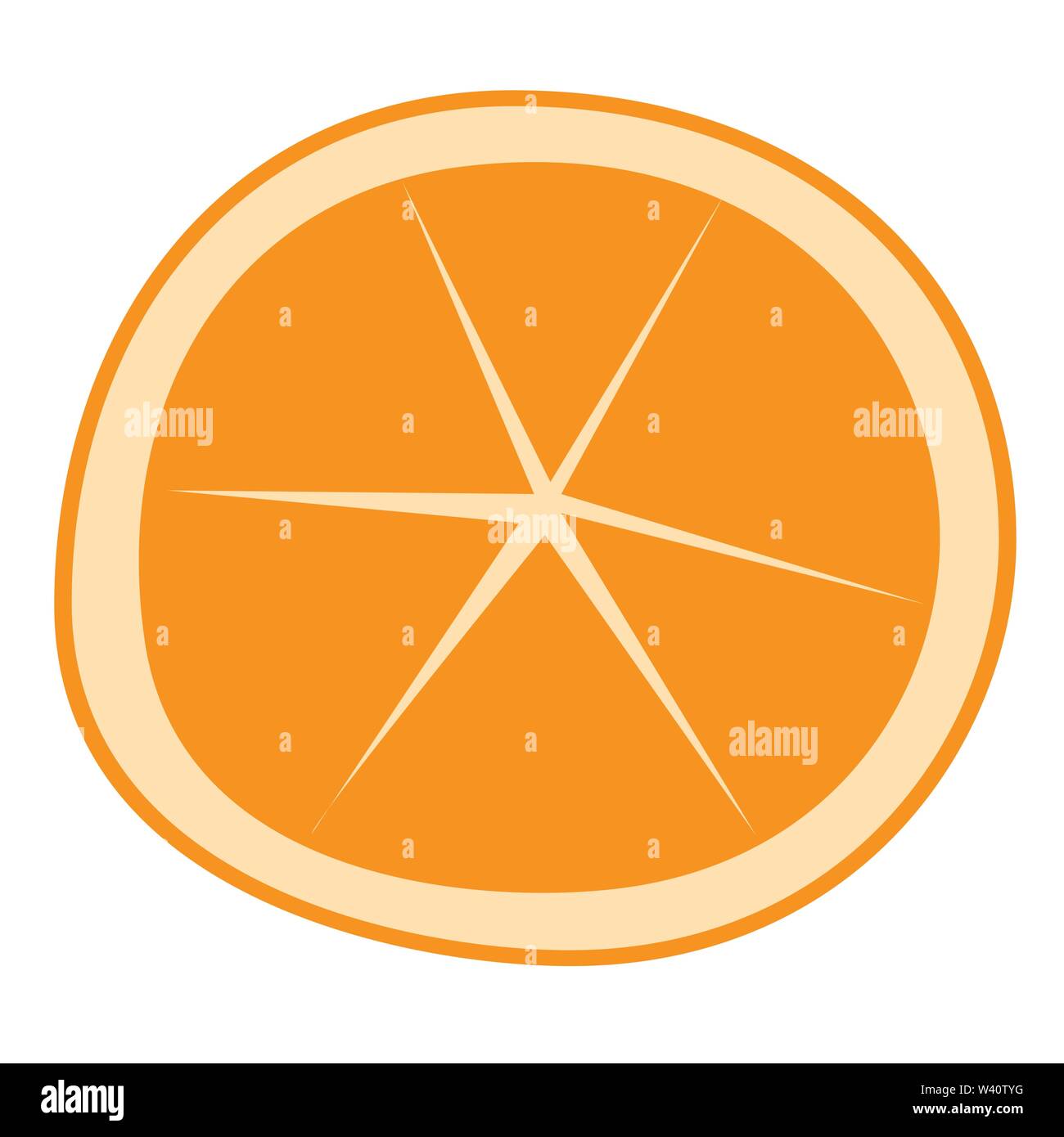 Orange cartoon clipart per icona. Illustrazione Vettoriale