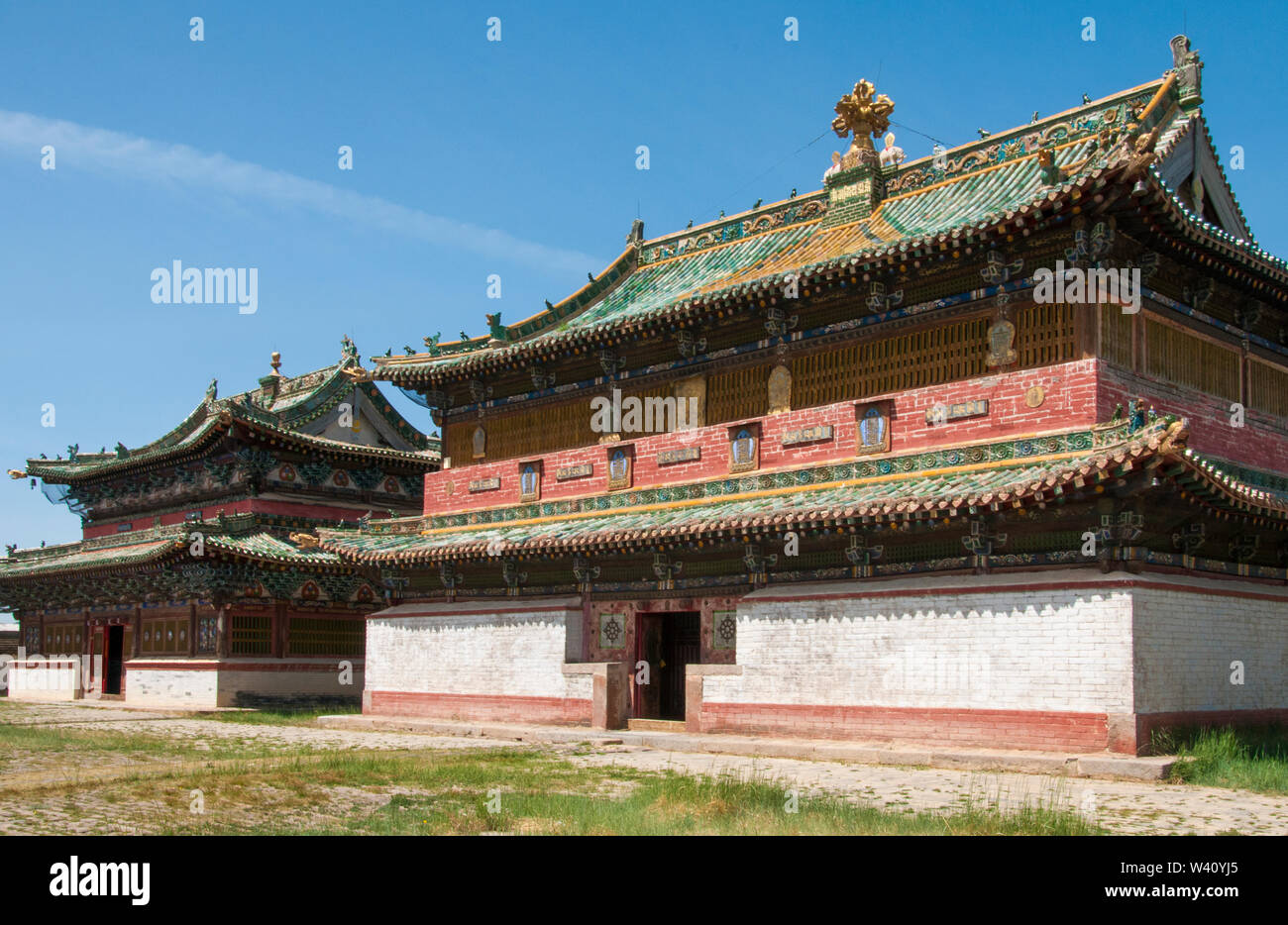 Erdene Zuu Khiid (cento tesori monastero) sul sito dell'antica Karakorum, moderno-giorno Kharkhorin, Orkhon Valley, Mongolia Foto Stock