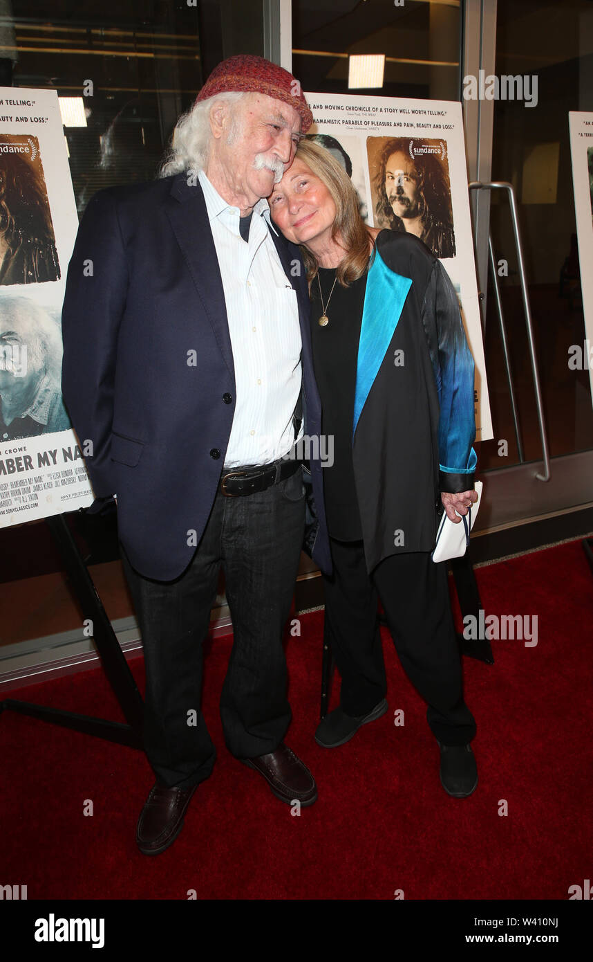 Los Angeles, Ca, Stati Uniti d'America. 18 Luglio, 2019. David Crosby, Jan danza, alla David Crosby: ricordare il mio nome' Premiere del film sul coperchio a Linwood Dunn Theatre di Los Angeles, la California il 18 luglio 2019. Credito: Faye Sadou/media/punzone Alamy Live News Foto Stock
