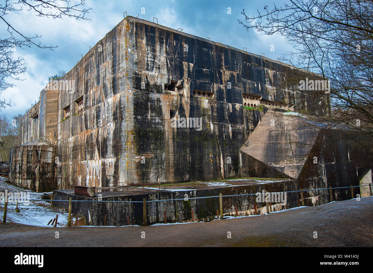 Guerra Mondiale 2 reliquie al Blockhaus d'Eperlecques (Eperlecques Bunker) in Francia Foto Stock