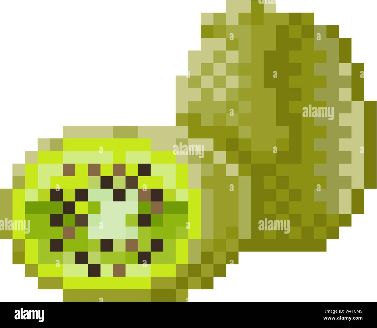 Il Kiwi arte pixel a 8 bit Video Game Icona Illustrazione Vettoriale