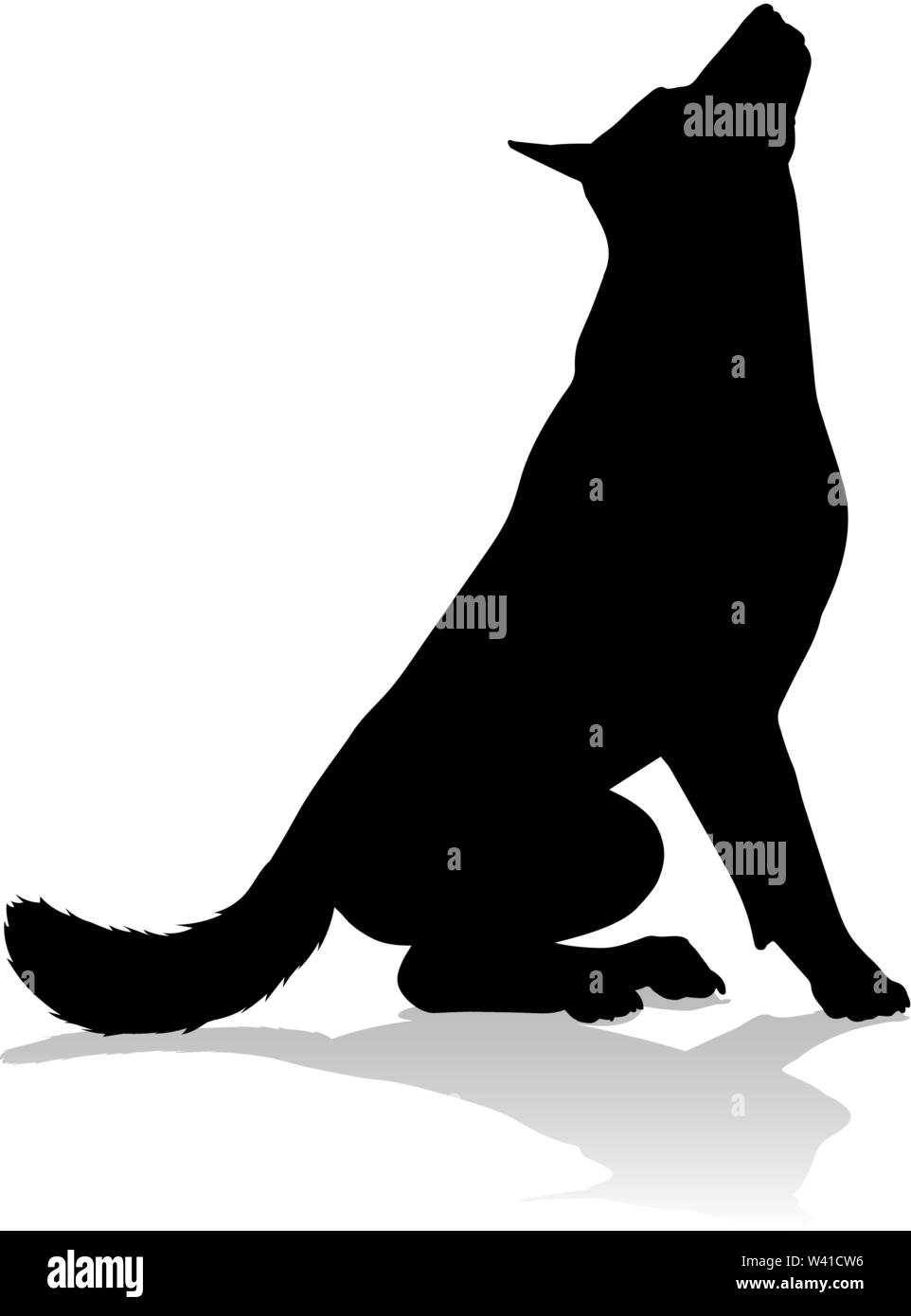 Silhouette cane animale domestico Illustrazione Vettoriale