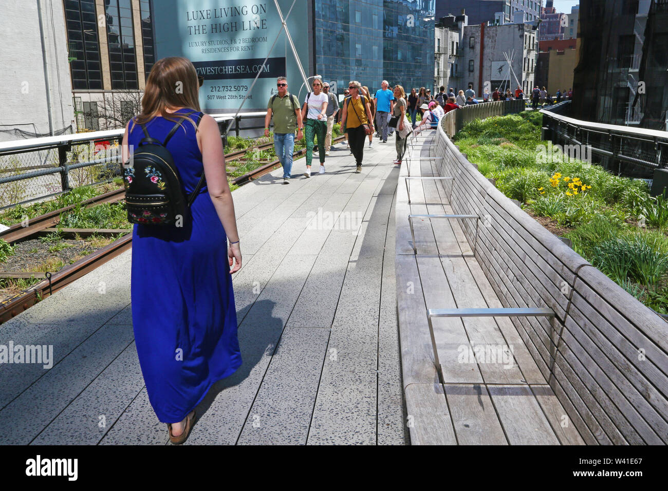 Camminando sulla linea alta, Manhattan Foto Stock