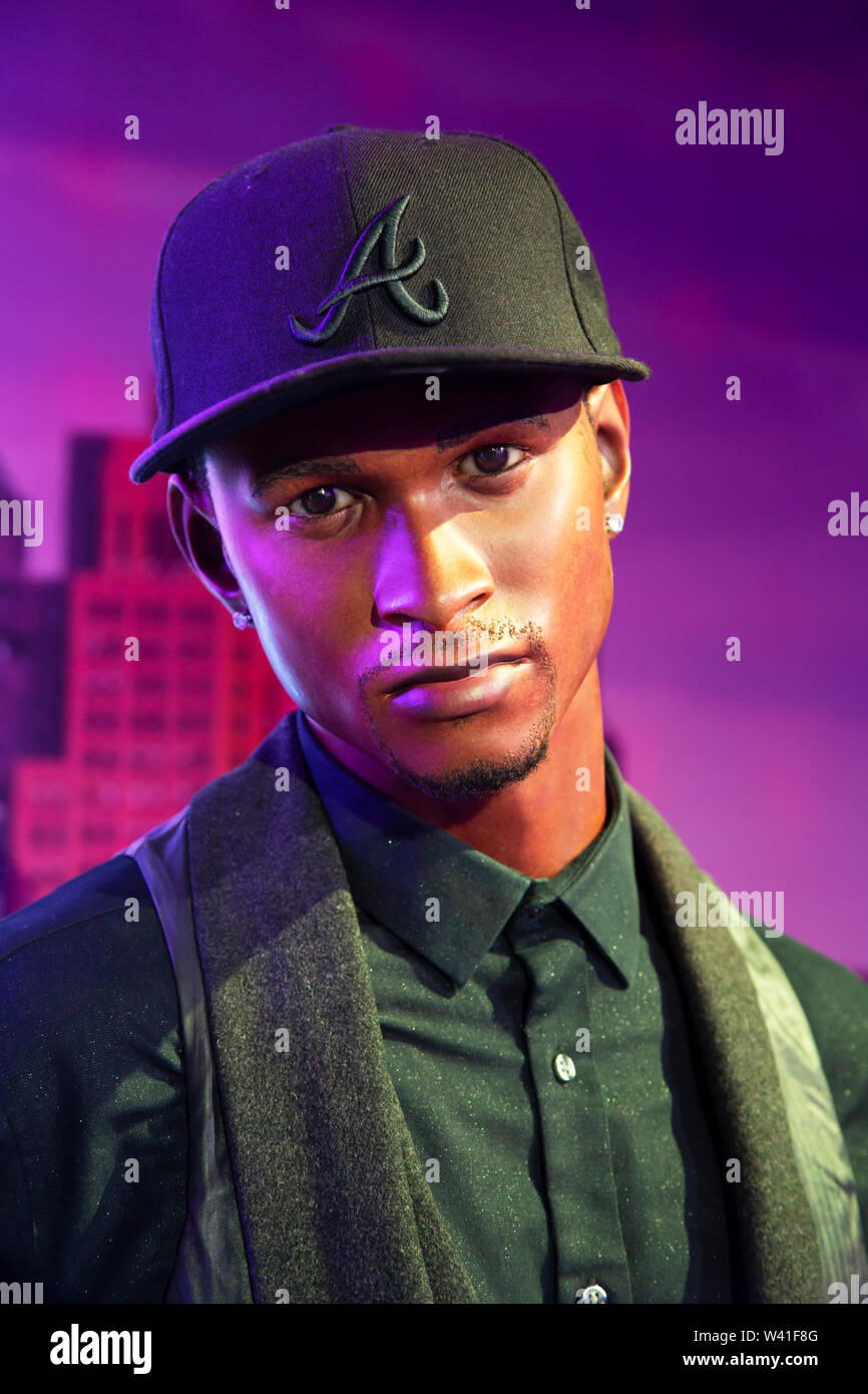 Usher in Madame Tussauds di New York Foto Stock