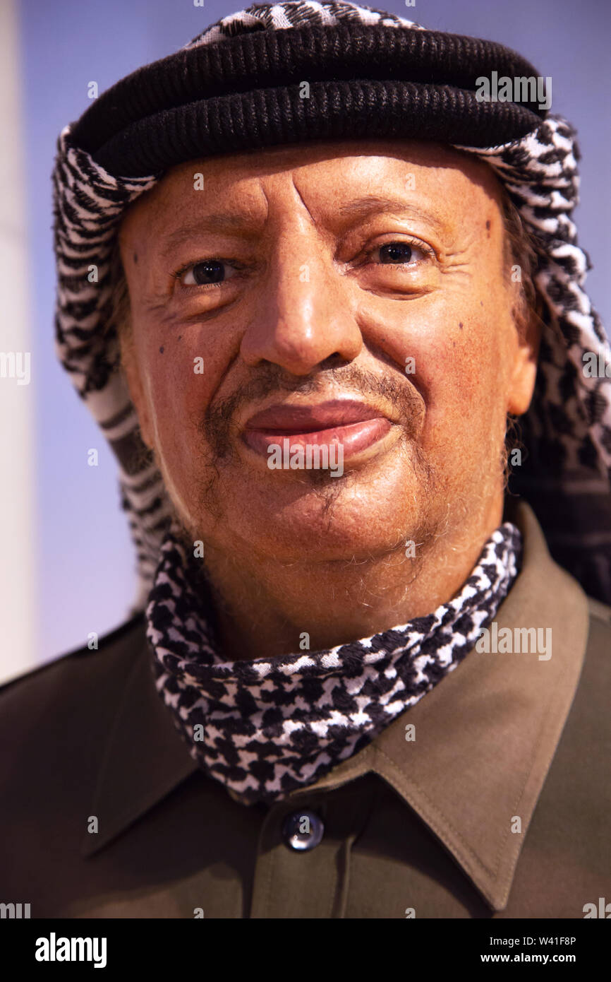 Yasser Arafat in Madame Tussauds di New York Foto Stock