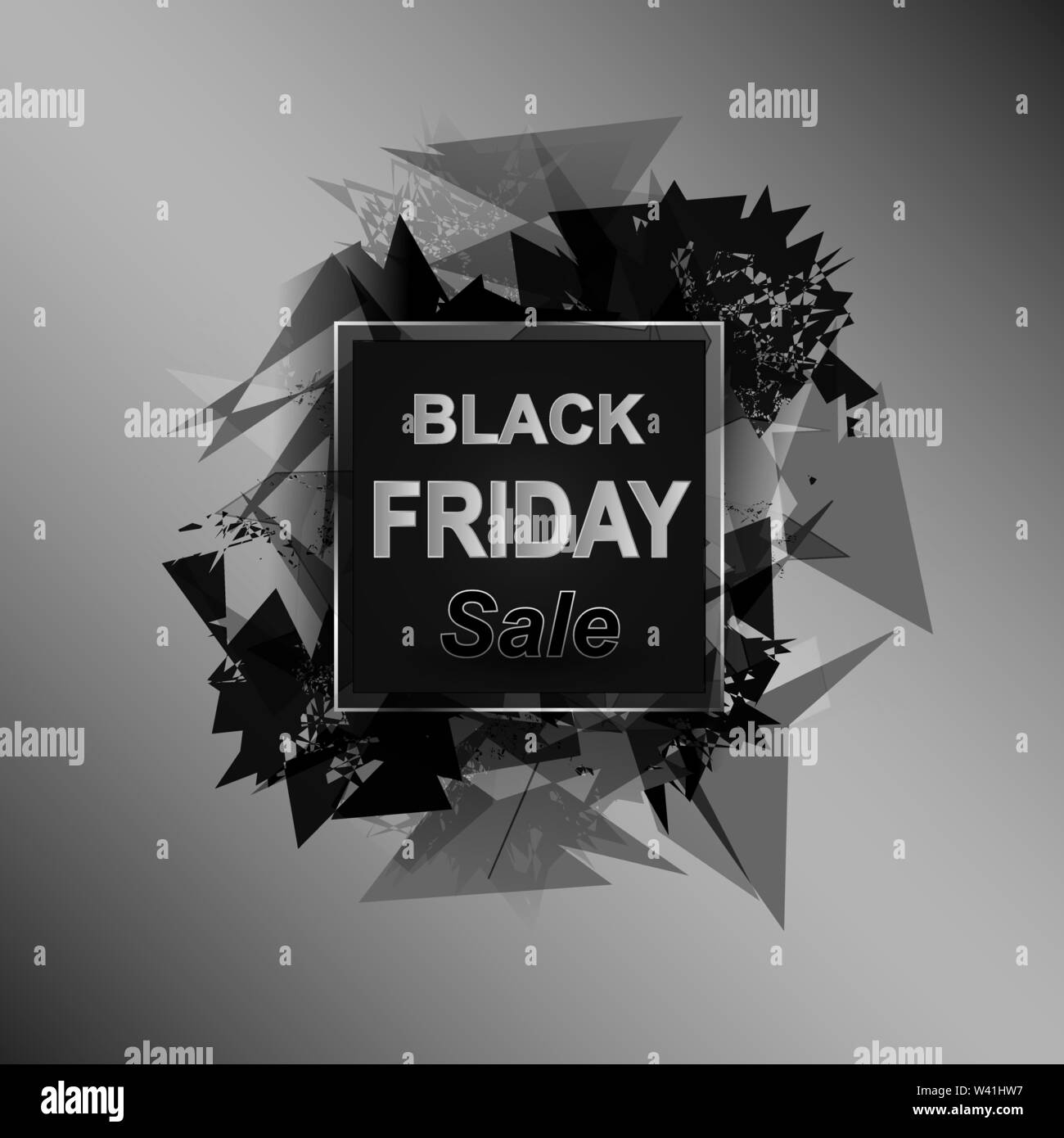 Venerdì nero vendita. Abstract esplosione vetro nero. Illustrazione Vettoriale Illustrazione Vettoriale