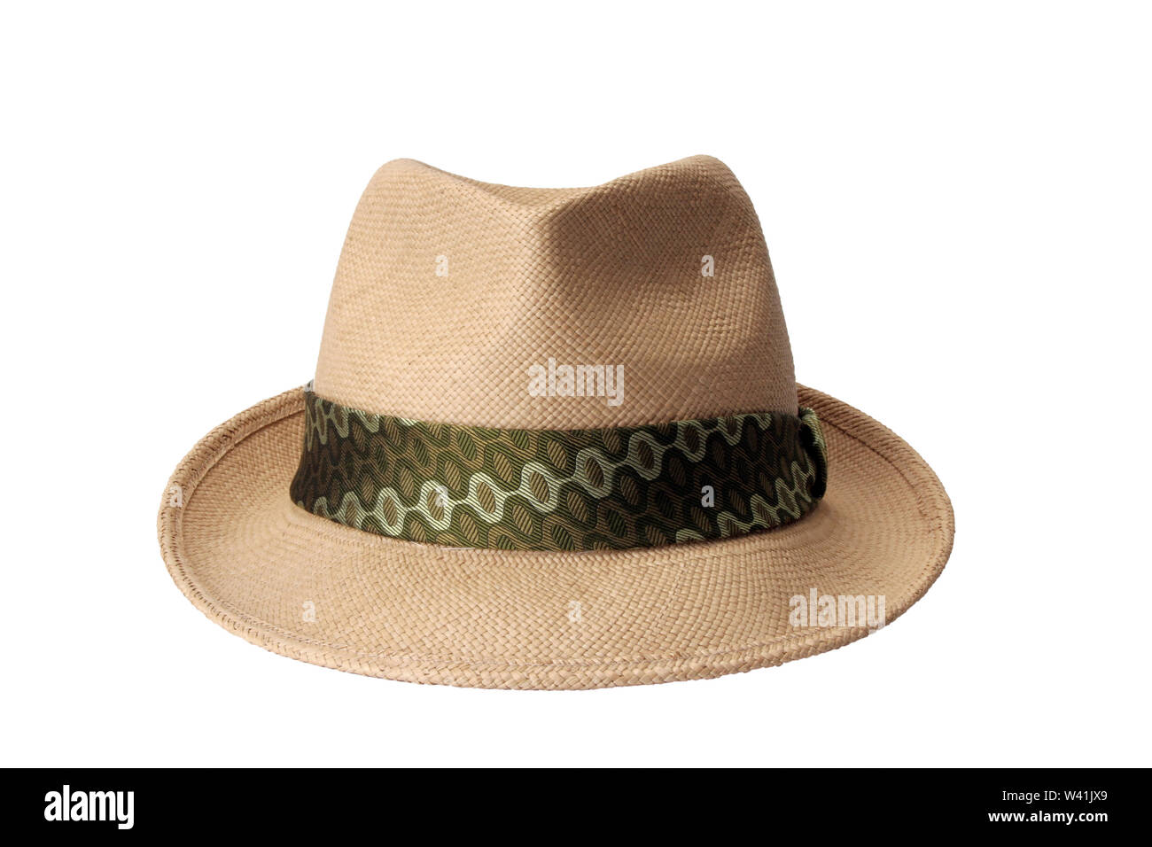 Mens estate cappello di paglia isolati su sfondo bianco Foto Stock