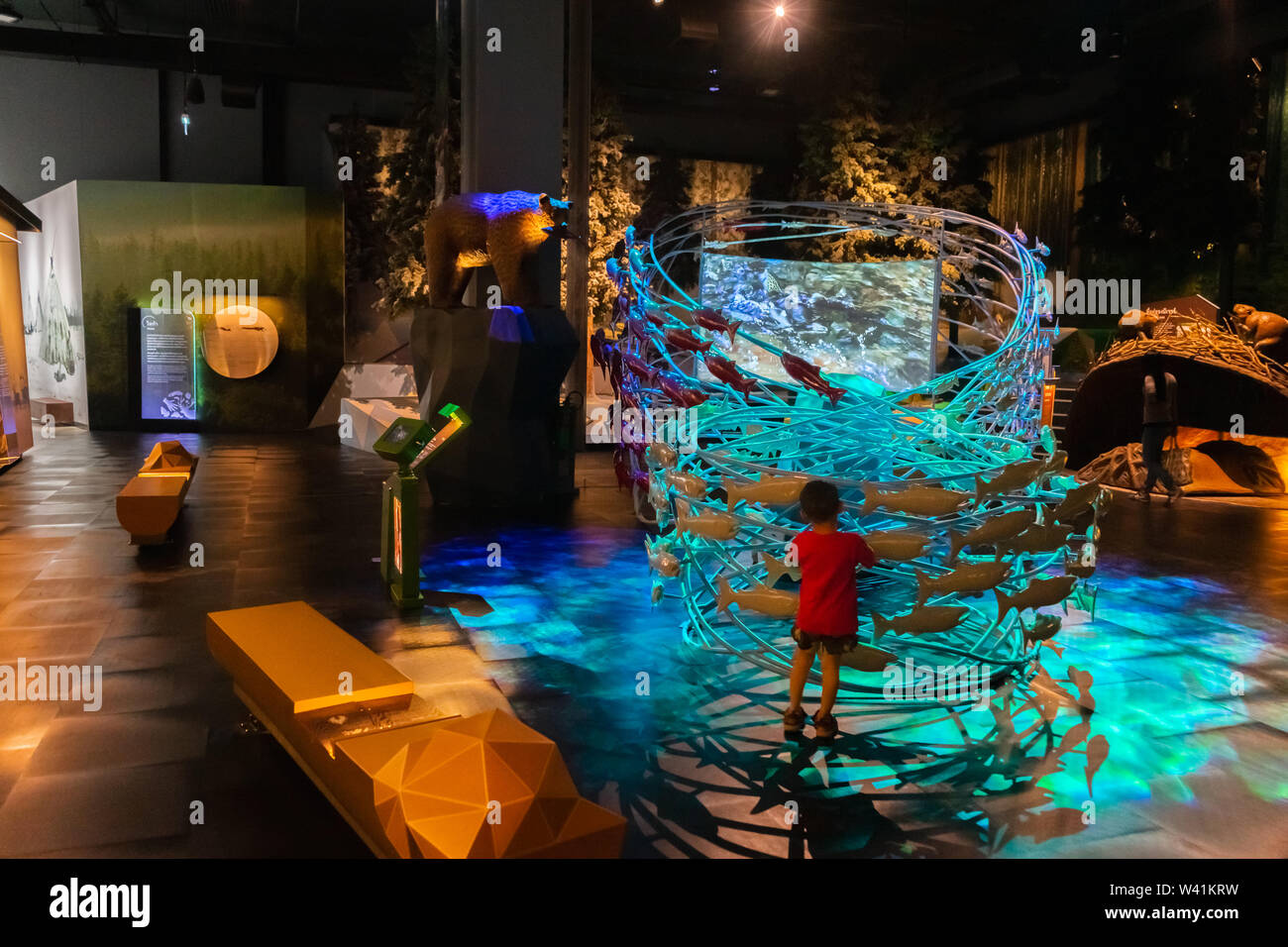 Pathum Thani, Tailandia - 15 Giugno 2019: La Taiga Museo a Rama 9 museo nel Museo Nazionale di Scienze (NSM), Tailandia. Rama 9 Museo è il nuovo mu Foto Stock