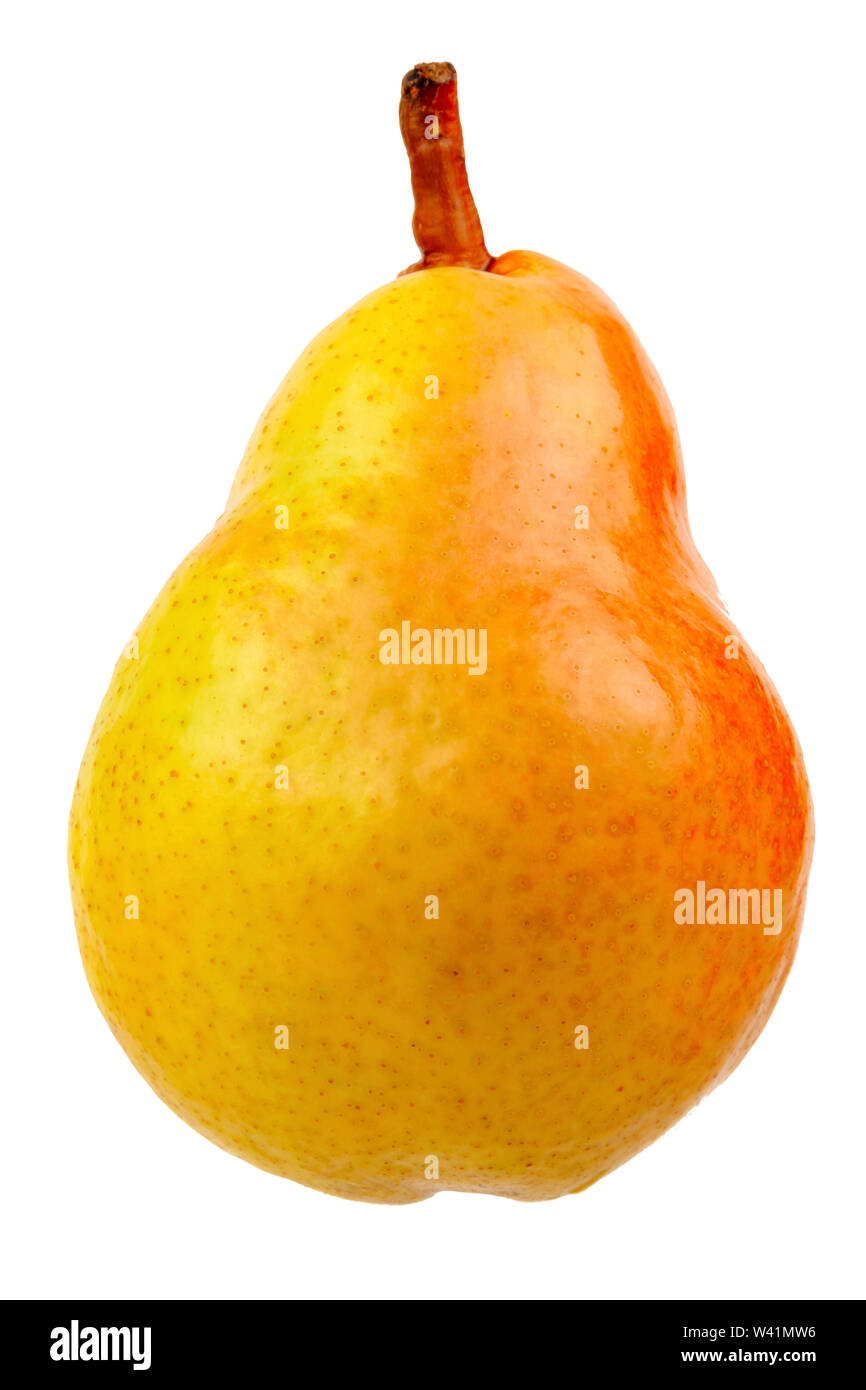 Pera uno organico pera naturale isolato su bianco isolato ritagliare l'immagine Foto Stock
