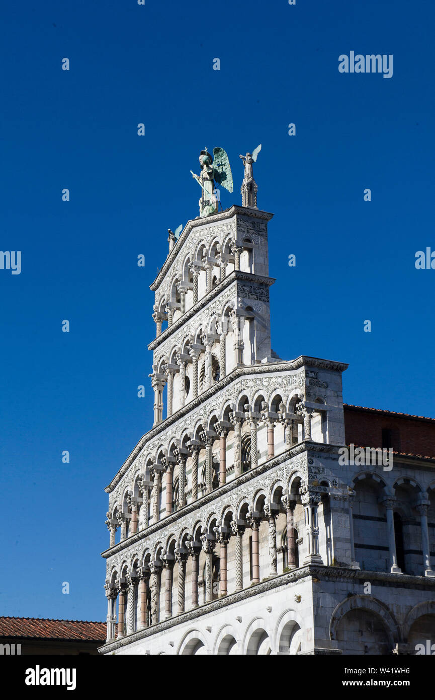 L'Italia, Toscana, Lucca, Chiesa di San Michele in Foro, dettaglio Foto Stock