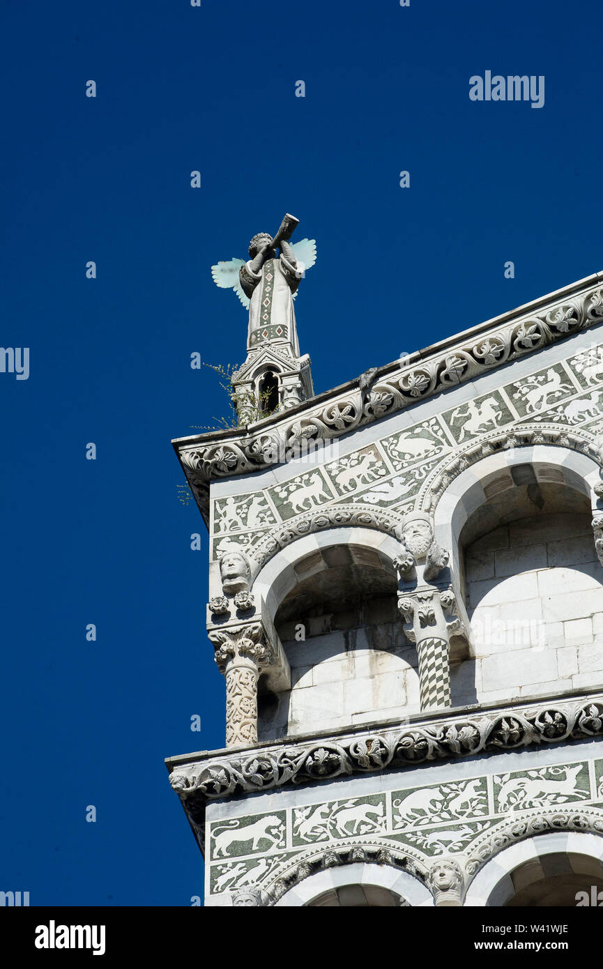 L'Italia, Toscana, Lucca, Chiesa di San Michele in Foro, dettaglio Foto Stock