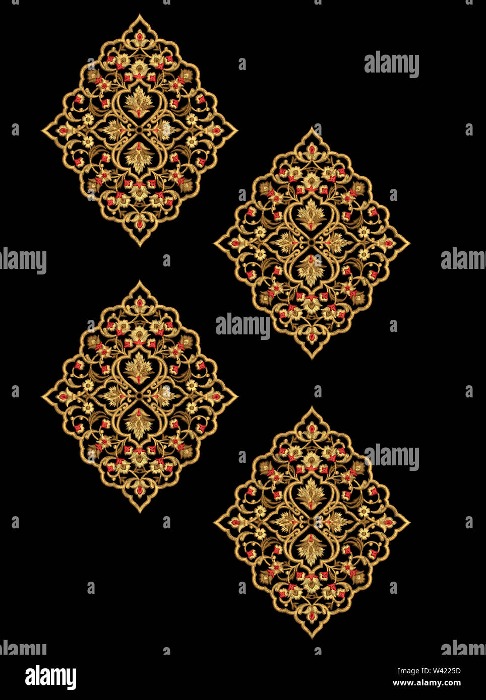 Motivo di ricamo stampa tessile Design per arte Mughal illustrazione manualmente Foto Stock