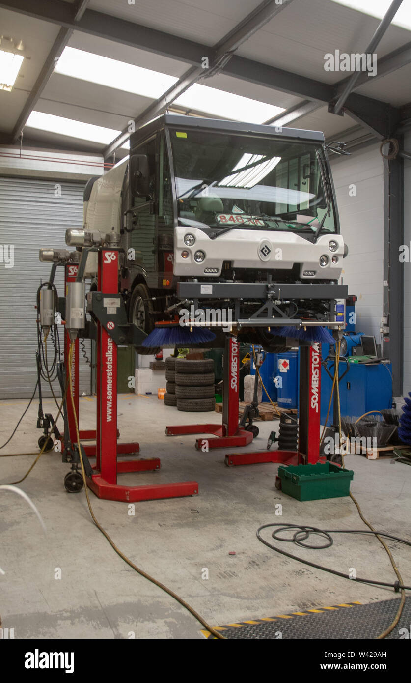 Scarabeo Spazzatrici stradali fabbricazione e montaggio line UK Foto Stock