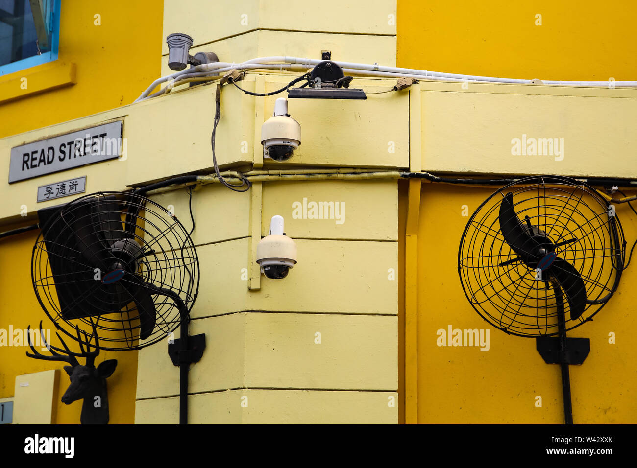 Leggere TVCC Street Singapore Foto Stock