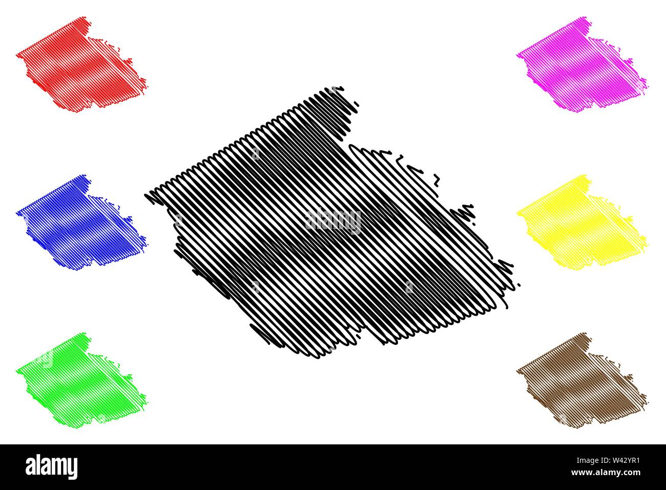 Burleson County, Texas (contee in Texas, Stati Uniti d'America,USA, Stati Uniti, US) mappa illustrazione vettoriale, scribble schizzo Burleson mappa Illustrazione Vettoriale