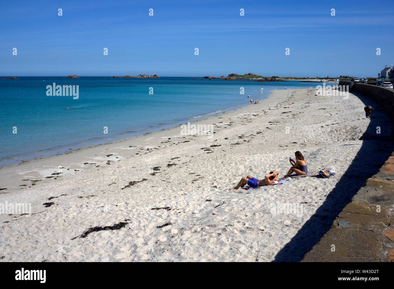 Isola di Guernsey litorale vicino al Fort Saumarez. Foto Stock