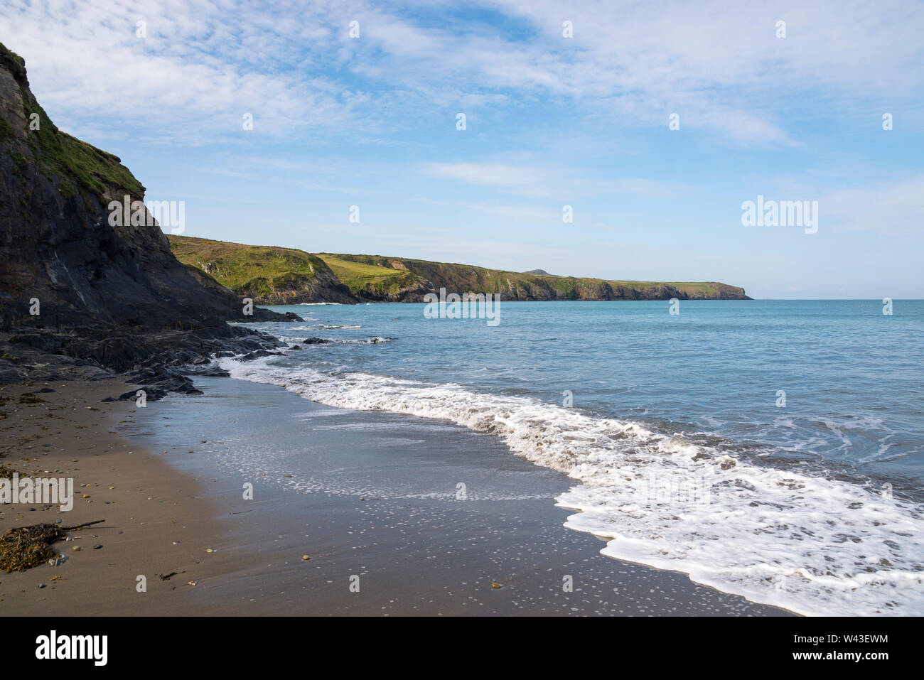 Splendida spiaggia a Abereiddy in Il Pembrokeshire Coast National Park, il Galles. Foto Stock