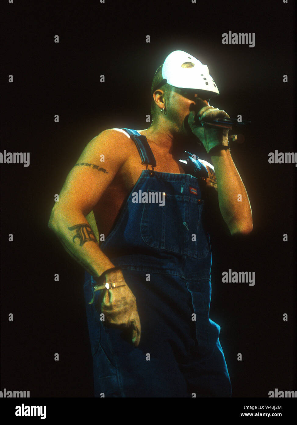 EMINEM rapper americano nel 2000 indossa una maschera di hockey in 2000. Foto: Foto Stock