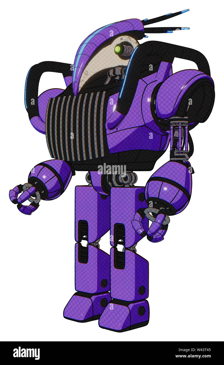 Droid contenenti elementi: uccello testa cranio, giallo e verde ambito occhi, testa il design dello schermo, pesante nella parte superiore del torace, torace aeratori, striscia blu luci,... Foto Stock