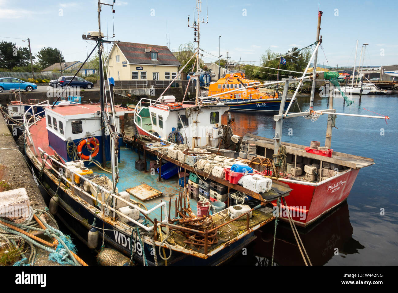 Barche da pesca a Arklow in Irlanda Foto Stock