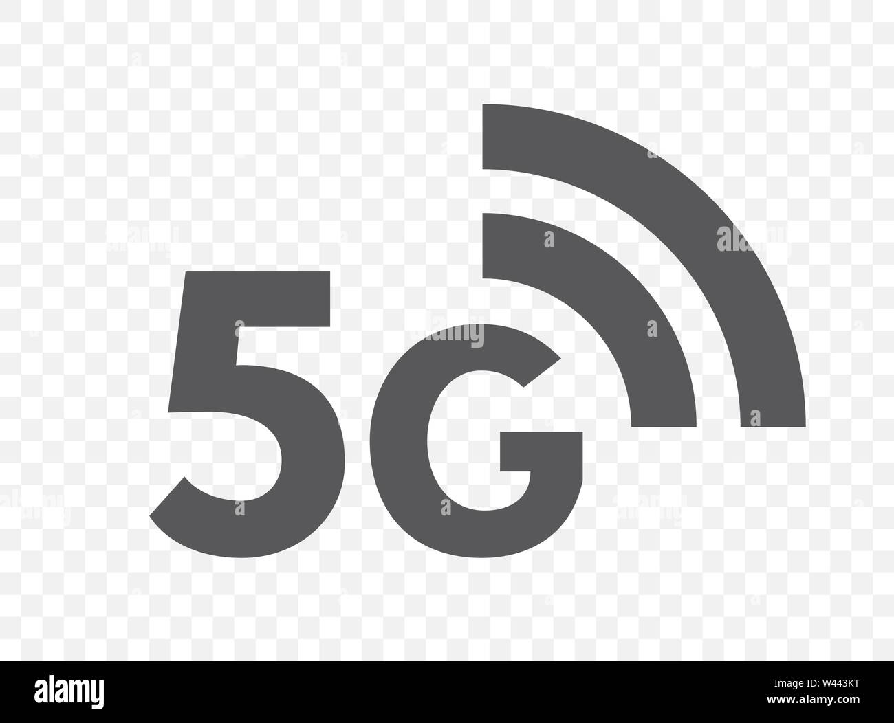 5G la tecnologia di rete e la relativa icona. Quinta generazione internet wireless Symbol Illustrazione Vettoriale