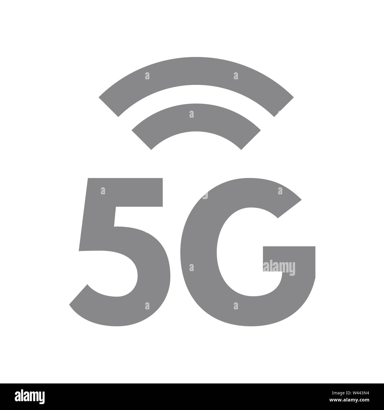 5g wireless network simbolo. La quinta generazione della tecnologia internet icona o il concetto di segno. Illustrazione Vettoriale