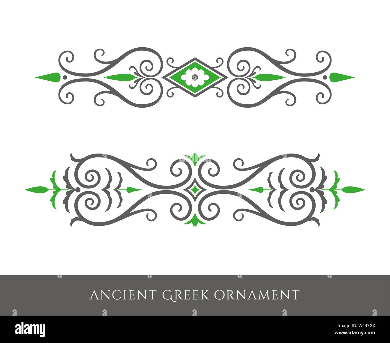 Impostare decorativo di greco antico perfetta cornice ornamentale Foto Stock