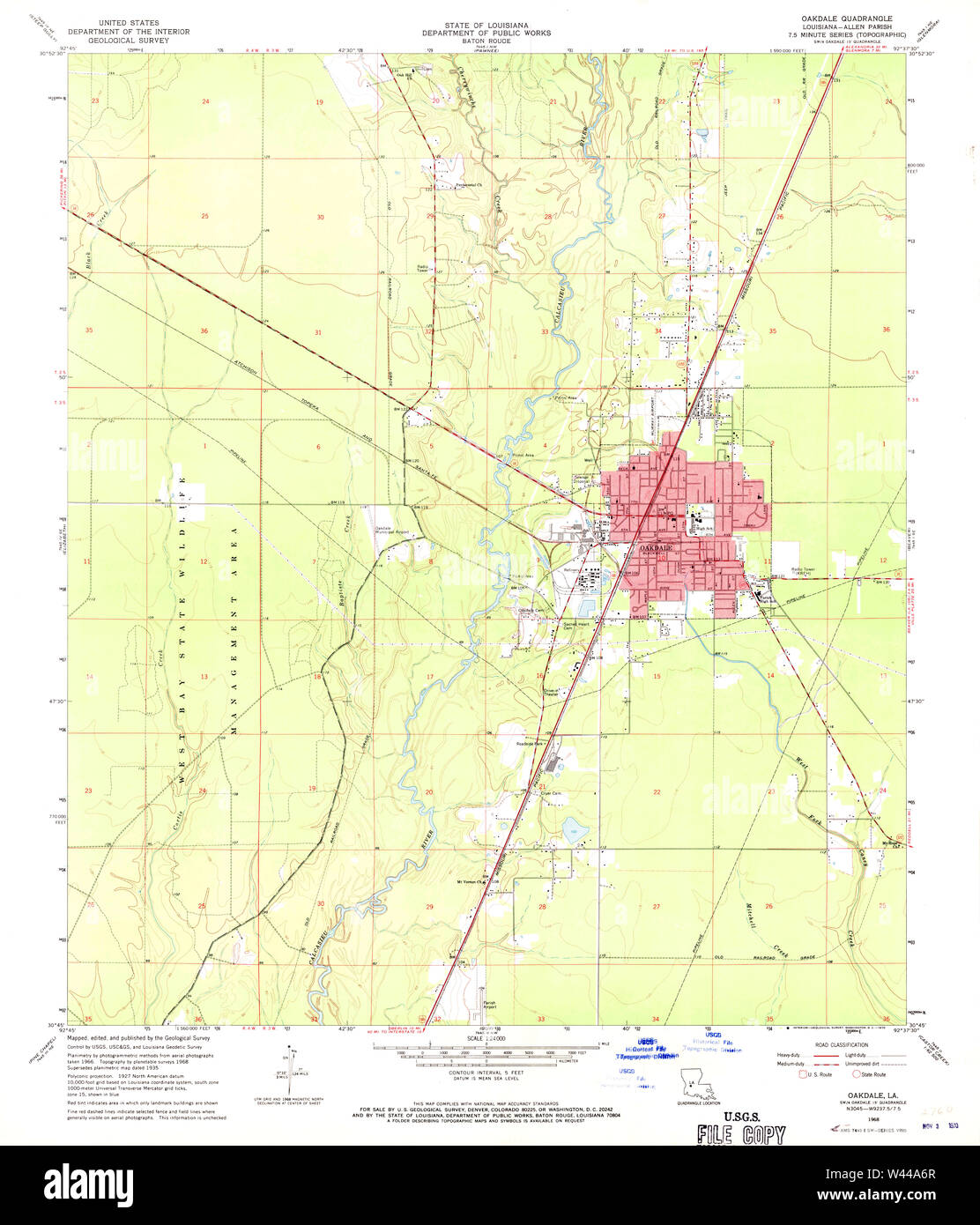 Mappa di oakdale louisiana immagini e fotografie stock ad alta