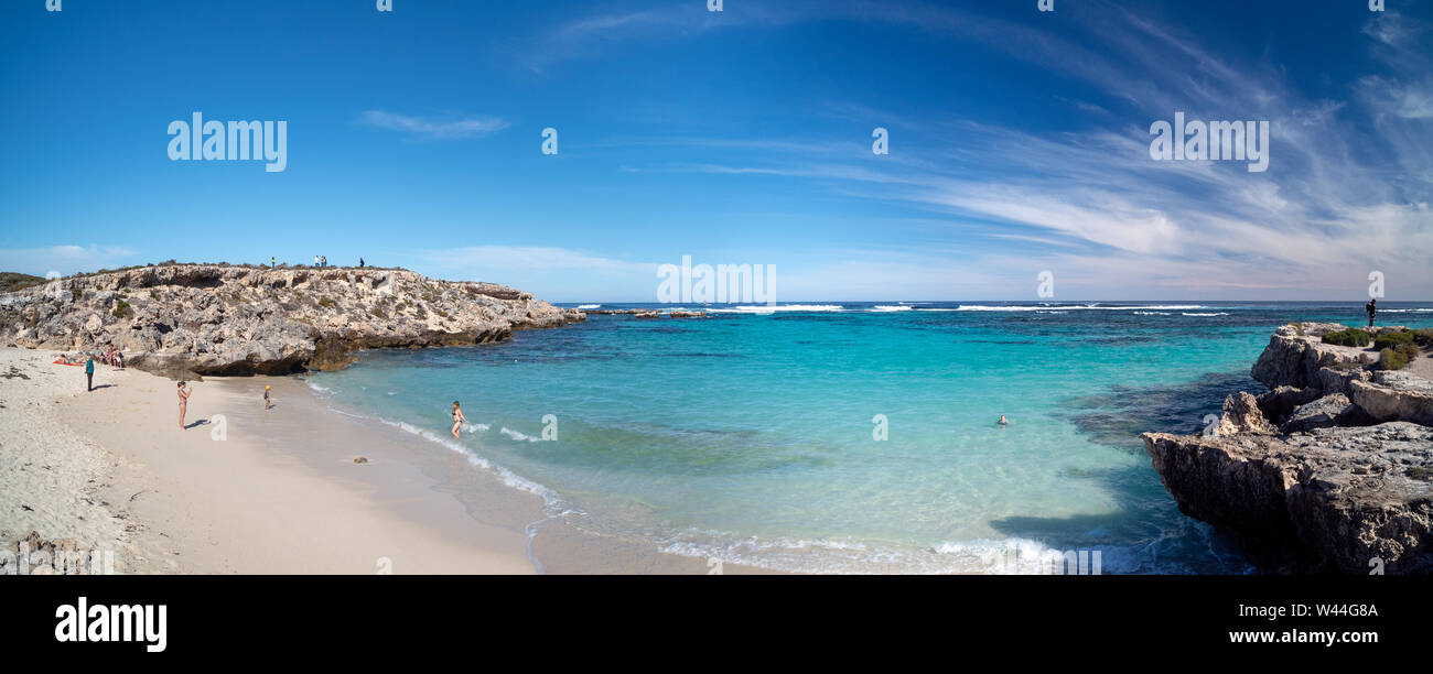 Foto panoramica di Little Salmon Bay, l'Isola di Rottnest Foto Stock