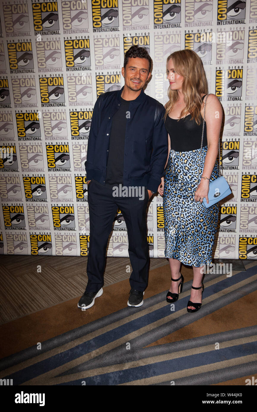 San Diego, CA. 19 Luglio, 2019. Orlando Bloom, Tamzin Merchant da Amazon il primo della fila di carnevale a San Diego Comic Con il 19 luglio 2019. Credito: Tony Forte/media/punzone Alamy Live News Foto Stock