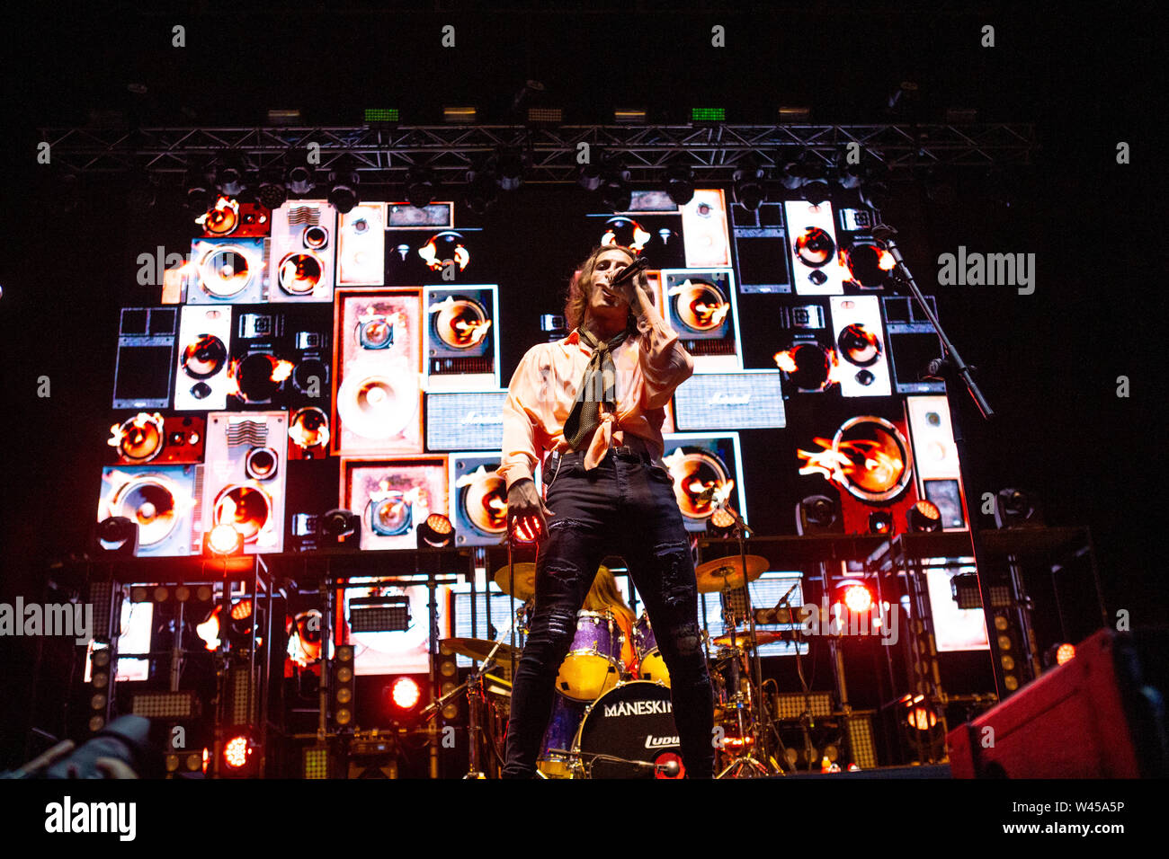 Il Barolo, Italia 6 luglio 2019 Maneskin live al Festival Collisioni 2019 © Roberto Finizio / Alamy Foto Stock