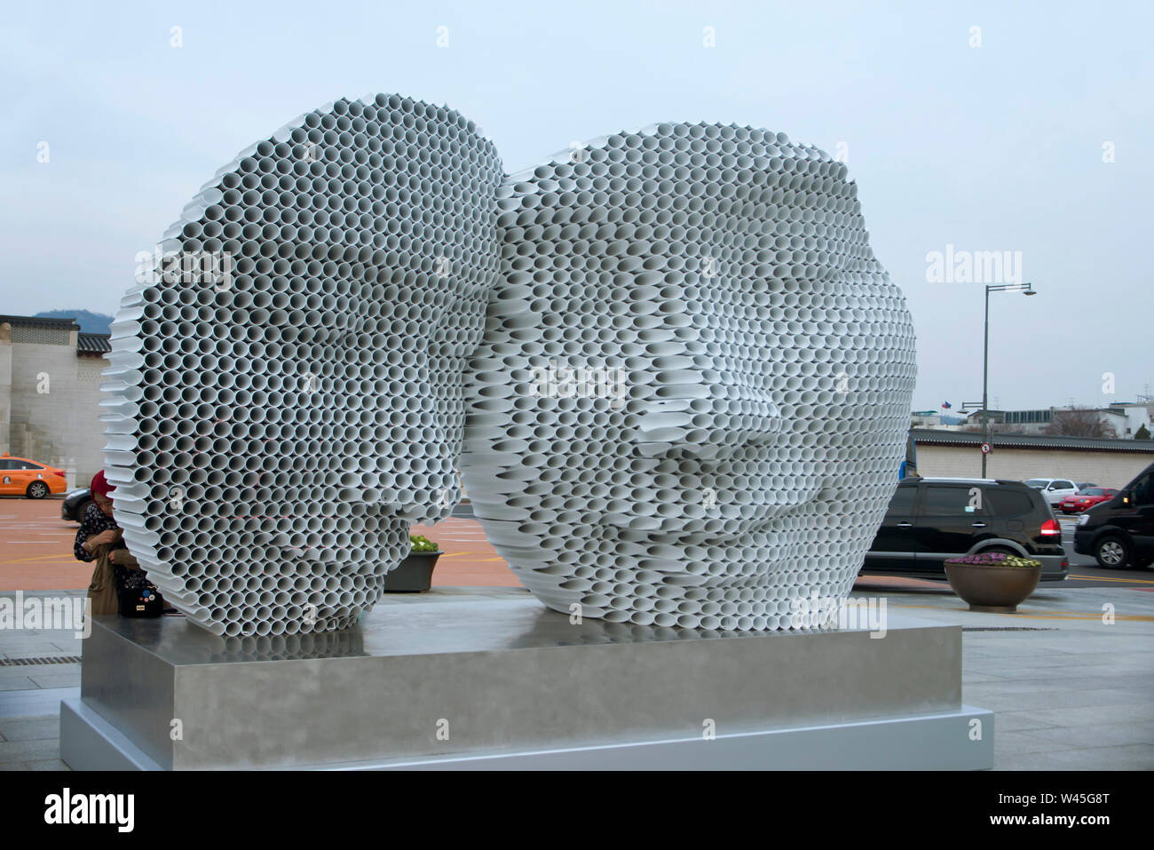 Il Gate Gwanghwa Square, arte moderna, Seoul, Corea del Sud. Foto Stock